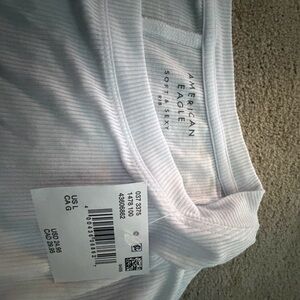 American Eagle Outfitters White Ribbed Top